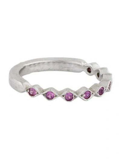 Pre-owned Ring 18k Pink Sapphire Band  In Multi