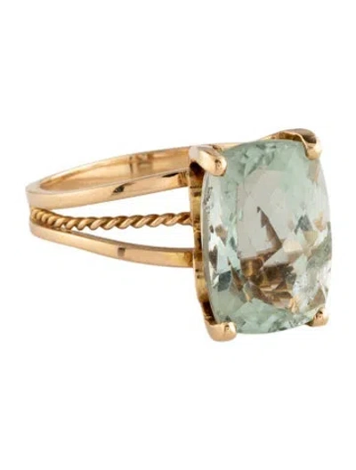 Pre-owned Ring 18k Prasiolite Cocktail  In Multi