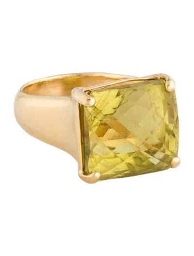 Pre-owned Ring 18k Quartz Cocktail  In Multicolor