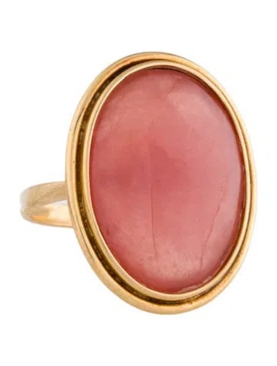 Pre-owned Ring 18k Rhodochrosite Cocktail  In Multi