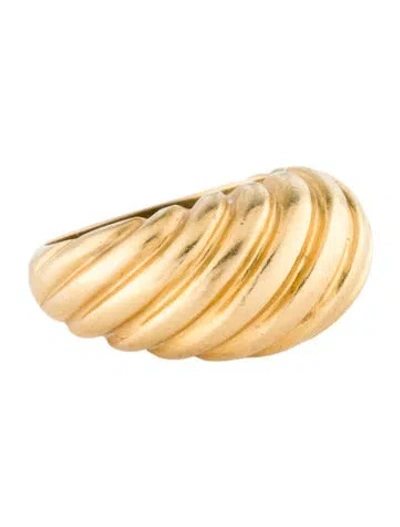 Pre-owned Ring 18k Ribbed Dome  In Multi