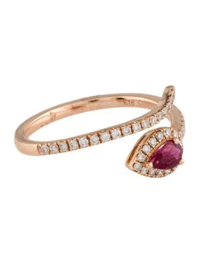 Pre-owned Ring 18k Ruby & Diamond Band In Multi