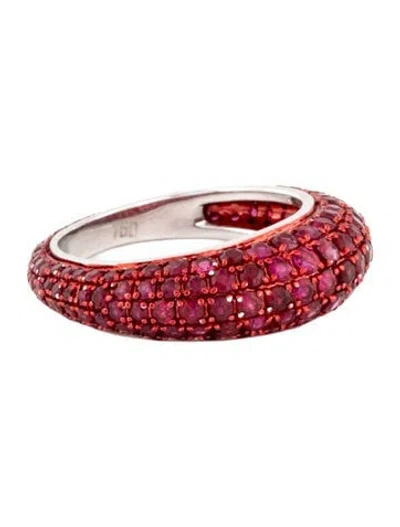 Pre-owned Ring 18k Ruby Eternity Dome  In Multicolor