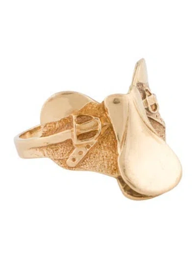Pre-owned Ring 18k Saddle Cocktail  In Multi