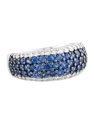 Pre-owned Ring 18k Sapphire & Diamond Band In Multi