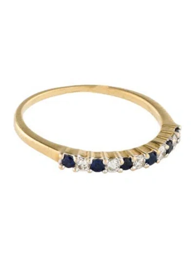 Pre-owned Ring 18k Sapphire & Diamond Band In Multi