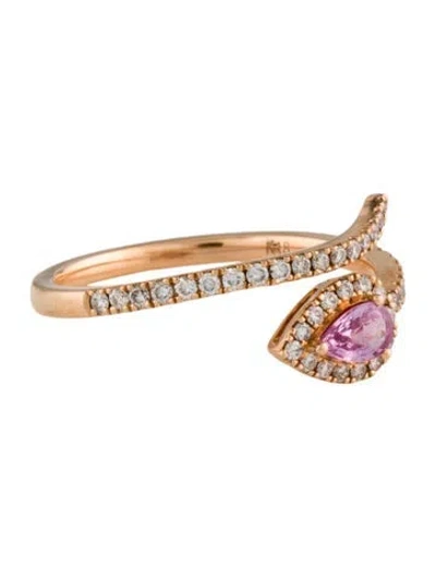 Pre-owned Ring 18k Sapphire & Diamond Bypass  In Multi
