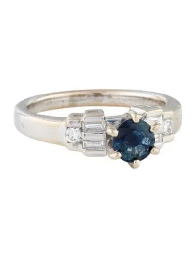 Pre-owned Ring 18k Sapphire & Diamond Cocktail  In Multi