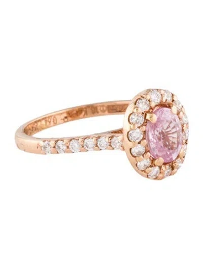 Pre-owned Ring 18k Sapphire & Diamond Cocktail  In Multi