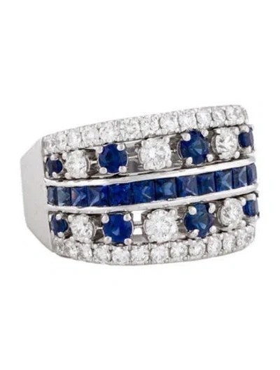 Pre-owned Ring 18k Sapphire & Diamond  In Multi