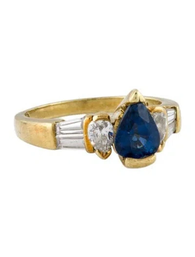 Pre-owned Ring 18k Sapphire & Diamond  In Multi