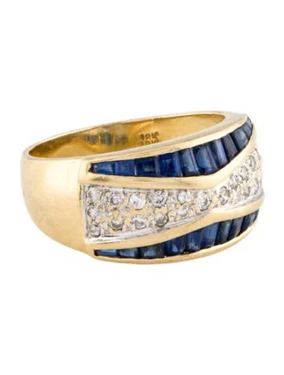 Pre-owned Ring 18k Sapphire & Diamond  In Multi