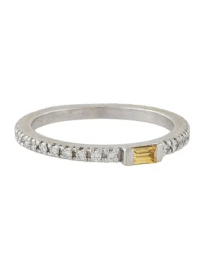 Pre-owned Ring 18k Sapphire & Diamond Stacking Band  In Multi