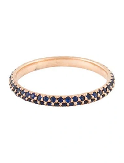 Pre-owned Ring 18k Sapphire & Synthetic Sapphire Band  In Multi