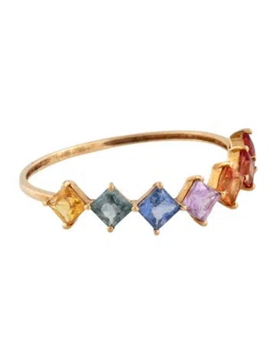 Pre-owned Ring 18k Sapphire Band  In Multicolor