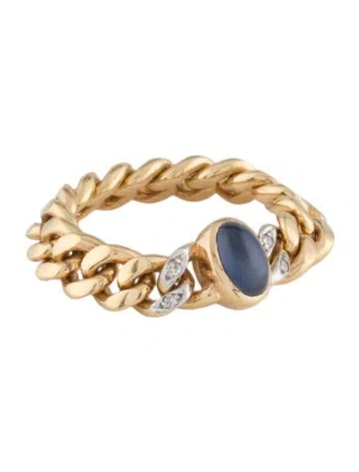 Pre-owned Ring 18k Sapphire Chain  In Multi