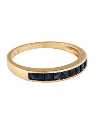 Pre-owned Ring 18k Sapphire Channel Set Band In Multi