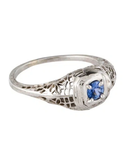 Pre-owned Ring 18k Sapphire Cocktail  In Multi