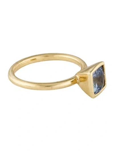 Pre-owned Ring 18k Sapphire Cocktail  In Multi