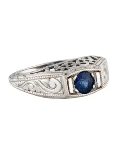 Pre-owned Ring 18k Sapphire Filigree  In Multicolor