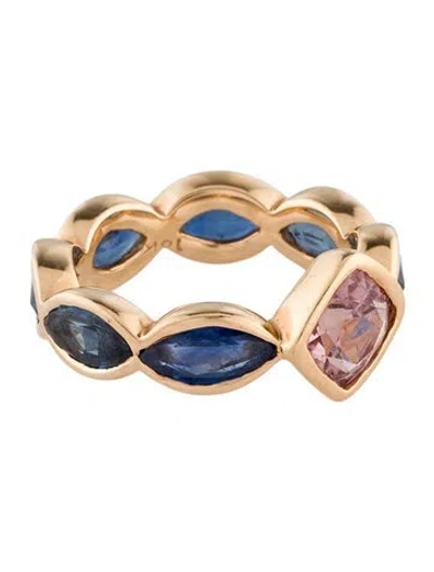Pre-owned Ring 18k Spinel & Sapphire Cocktail  In Multi
