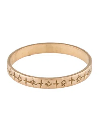 Pre-owned Ring 18k Starburst Engraved Band In Multi