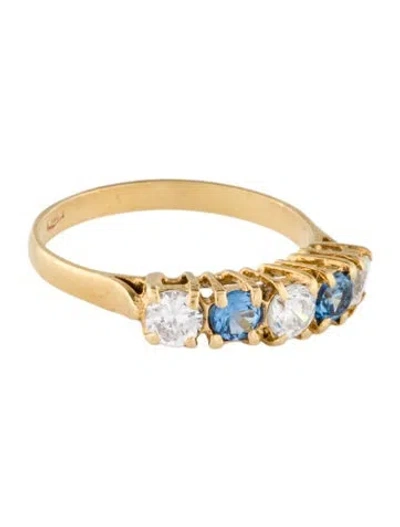 Pre-owned Ring 18k Synthetic Spinel & Cubic Zirconia Band In Multi