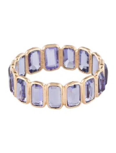 Pre-owned Ring 18k Tanzanite Eternity Band In Multi