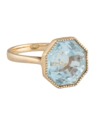 Pre-owned Ring 18k Topaz Octagon Cocktail  In Multi