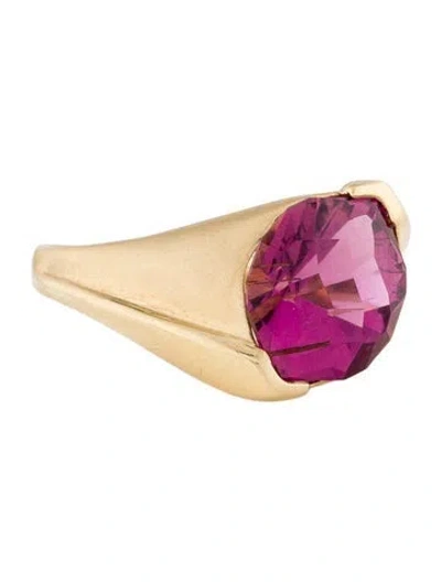 Pre-owned Ring 18k Tourmaline Cocktail  In Multi