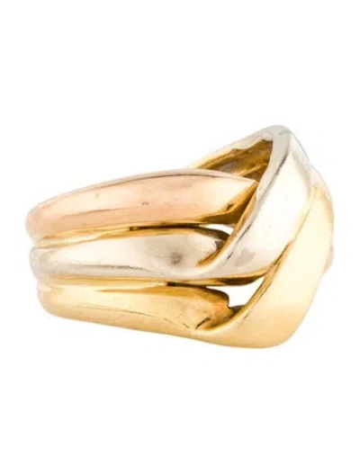 Pre-owned Ring 18k Tri-color Cocktail  In Multi