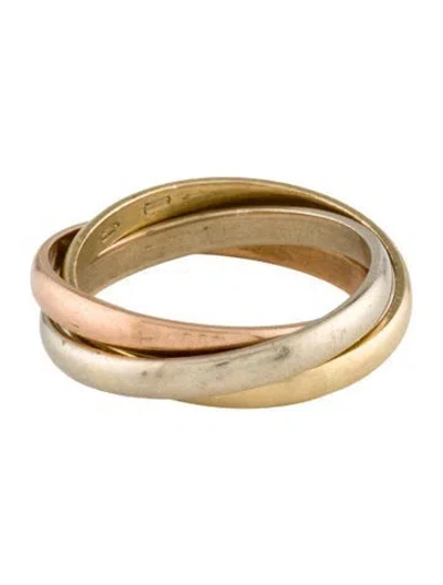 Pre-owned Ring 18k Tri-tone Rolling Band In Multi