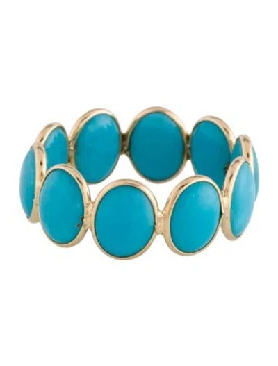 Pre-owned Ring 18k Turquoise Eternity Band In Multi