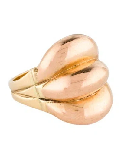 Pre-owned Ring 18k Two-tone Cocktail  In Multi