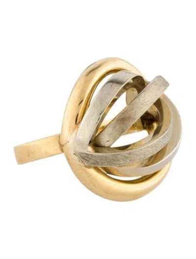 Pre-owned Ring 18k Two-tone Cocktail  In Multi