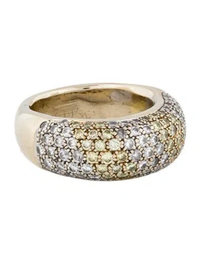 Pre-owned Ring 18k Two-tone Diamond Cocktail S In Multi