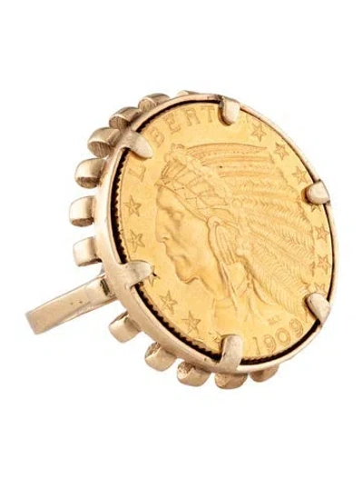 Pre-owned Ring 1909 $5 Gold Half Eagle Cocktail  In Multi