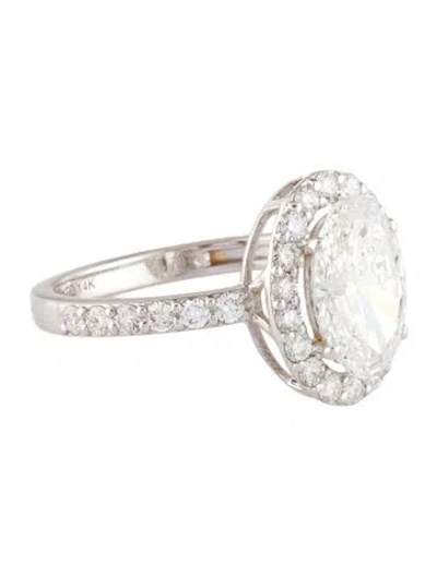 Pre-owned Ring 1.92ct Lab-grown Diamond Halo Engagement  In Multi