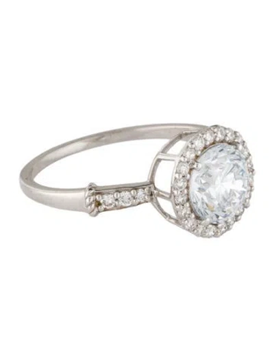 Pre-owned Ring 2.02ctw Lab-grown Diamond Halo Engagement  In Multi