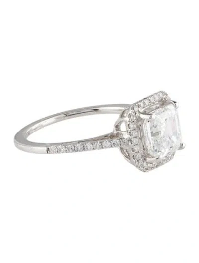 Pre-owned Ring 2.09ct Lab-grown Diamond Engagement  In Transparent