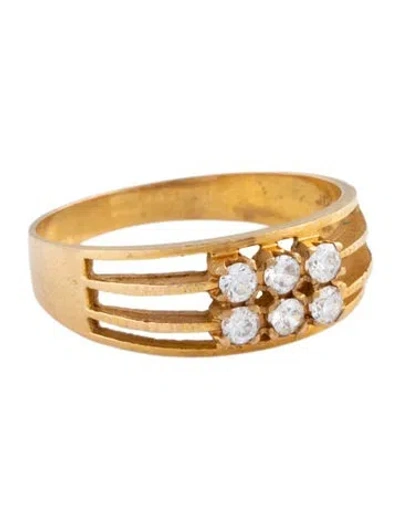 Pre-owned Ring 20k Cubic Zirconia Band In Multi