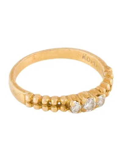 Pre-owned Ring 20k Cubic Zirconia Band  In Multi