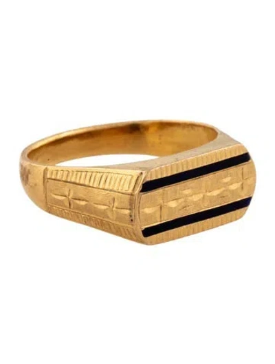 Pre-owned Ring 20k Signet  In Blue