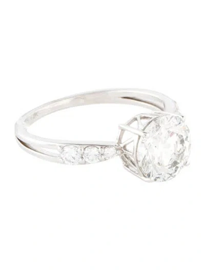 Pre-owned Ring 2.121ct Lab-grown Diamond Engagement  In Multi