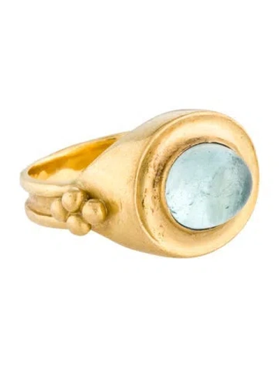 Pre-owned Ring 22k Aquamarine Cocktail  In Multi