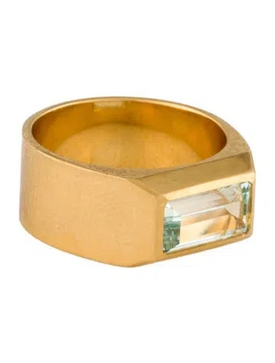 Pre-owned Ring 22k Aquamarine Cocktail  In Multi