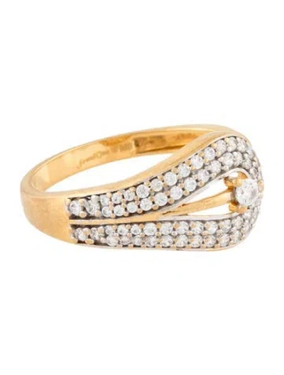 Pre-owned Ring 22k Cubic Zirconia Band  In Multicolor