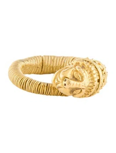 Pre-owned Ring 22k Lion Cocktail  In Multi