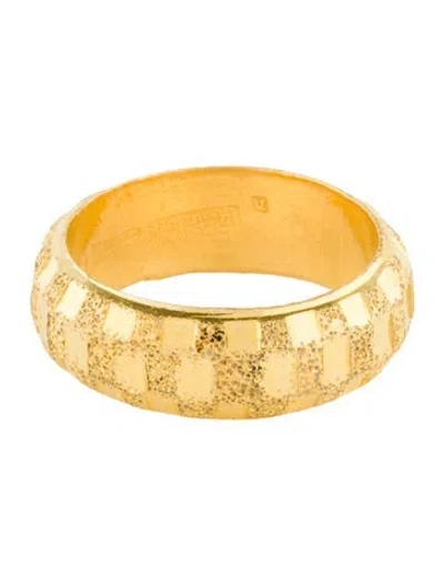 Pre-owned Ring 23k Textured Band In Multi