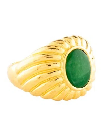 Pre-owned Ring 24k Dyed Jadeite Cocktail  In Multi